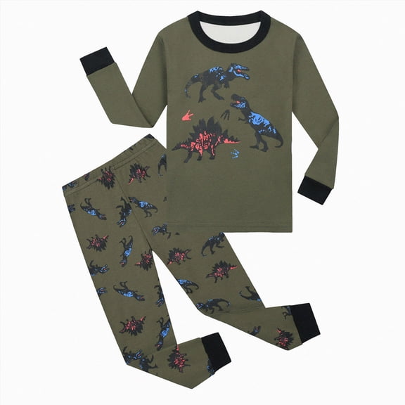 NIEWTR Baby Boy Clothes Toddler Kids Sweatsuits 2 Piece Set Infant Toddler Boy Crewneck Long Sleeve Shirt with Elastic Waist Pajama Pants Fall Winter Soft for 0-3M(A-AG,6-7 Years)