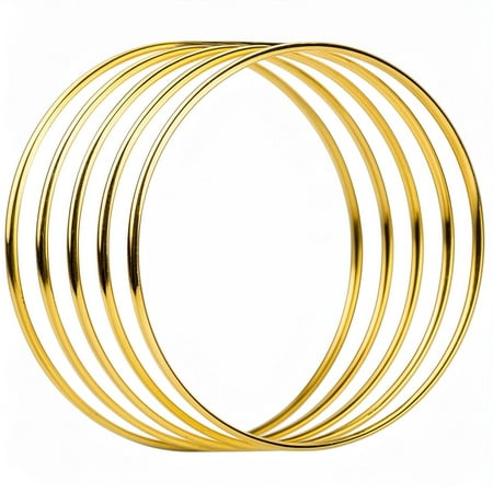 Gold Metal Rings for Crafts, Macrame Hoops for DIY Wall Hanging Dream Catcher Metal Floral Hoop for Weddings (5 Pieces, 1 Inch)