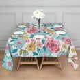 thumbnail image 3 of Pioneer Flower Floral Print Pattern Square Tablecloth,Waterproof Square Table Cover,Wipeable Spillproof Washable Table Cover for Home Kitchen Party Decor 42"X42"(107x107cm), 3 of 6