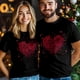 thumbnail image 5 of T-Shirts for Men, Red Rose Flower Crew Neck Cotton T-Shirt Men's Short Sleeve Valentine's Day Love Heart, 5 of 8