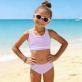 thumbnail image 2 of mgoYE Swimsuits for Girls 10-12 Girls Swimsuit 2 Piece Bikini Set Racerback Swimwear Girls Swimsuits Bathing Suit(Purple,9-10 Years), 2 of 8
