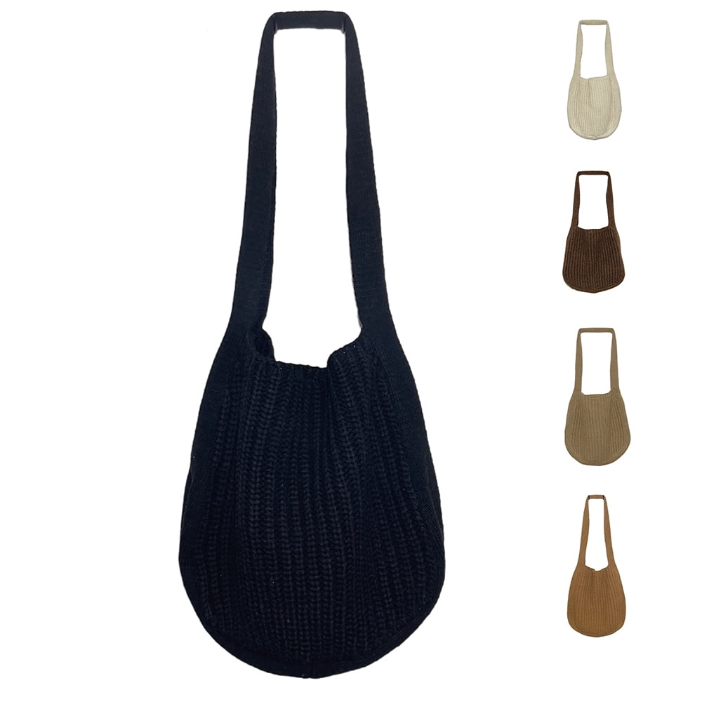 Dicasser Black Women's Shoulder Handbags Hand crocheted Bags large