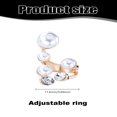 thumbnail image 2 of 1Pcs Golden Alloy Cuff Rings Adjustable Open Rings with Imitation Pearl for Women, 2 of 3