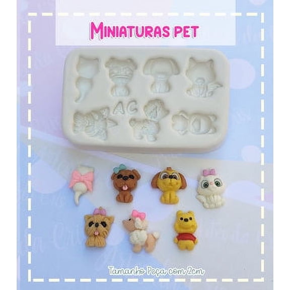 Silicone Molde Miniaturas Pet  - Artes da Cris Collection