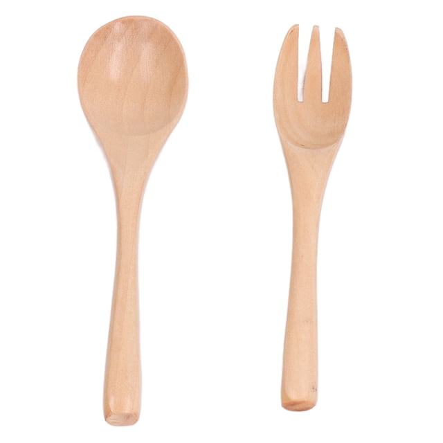 Wooden Spoon Fork Set, Easy Cleaning Natural Simple Wooden Flatware Set Wide Applications For Travel For Home