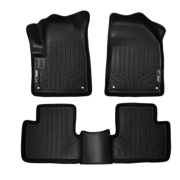 SMARTLINER Custom Fit Floor Mats 2 Row Liner Set Black Compatible With 2014-2021 Jeep Cherokee - All Models