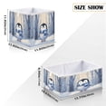 thumbnail image 2 of Foldable Fabric Storage Bin Home Cubes Clothing Organizer Bins Large Collapsible Box Basket for Home Organizer Cute Penguin in Winter, 2 of 7