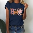 thumbnail image 6 of Clearance! HCURIBAD Shirts for Women, Women's Round Neck Long Sleeve Top Halloween Printed Casual Loose T Shirt, Womens Graphic Tees, Halloween Shirts for Women 1PC Top Navy XL, 6 of 6