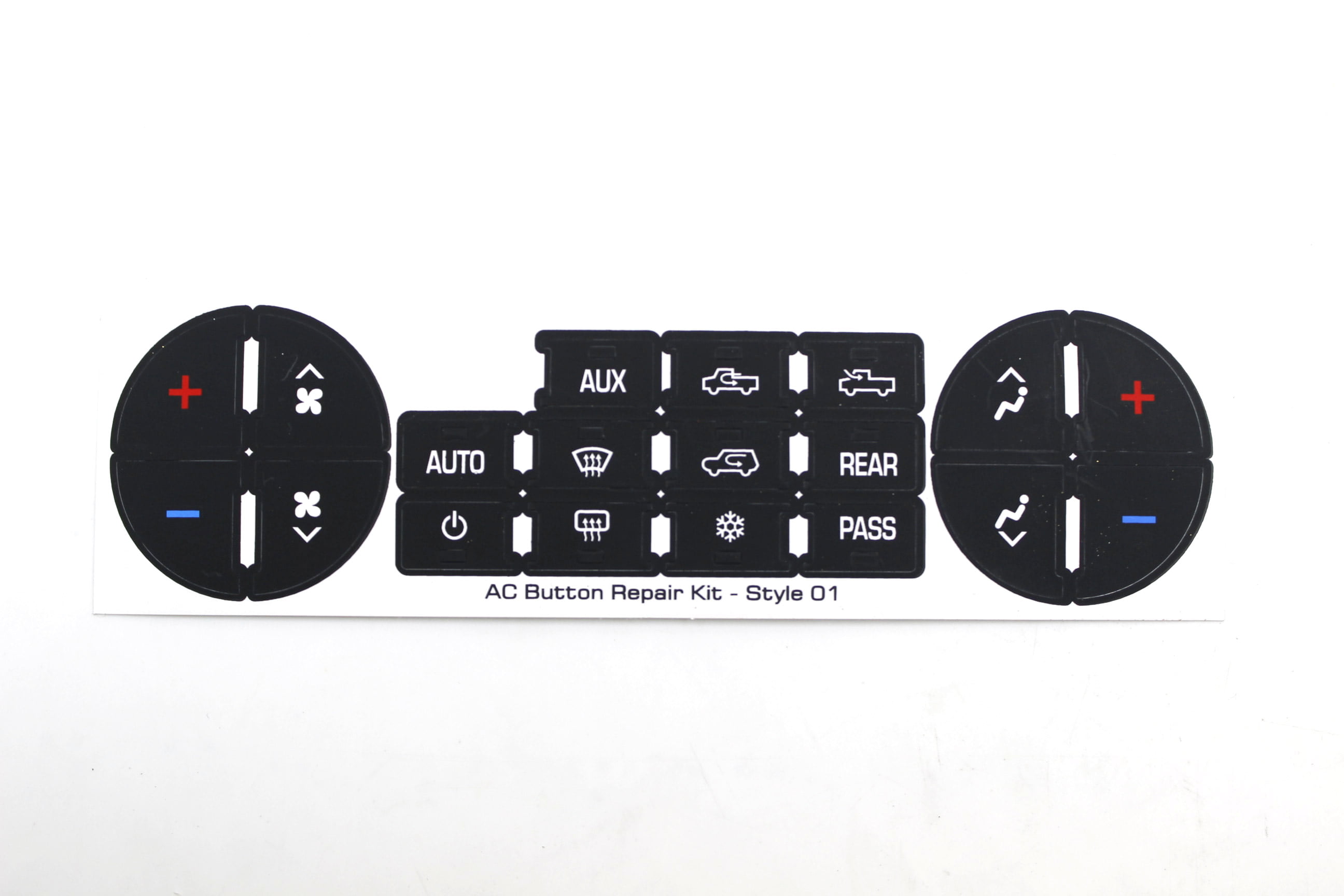 1 Pcs AC Dash Button Repair Kit Button Stickers for GM Tahoe Avalanche Silverado Yukon Denali Acadia Sierra&Buick Enclave-Fix Ruined Faded A/C Controls for OEM Genuine General Motors Factory Part 
