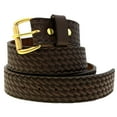 thumbnail image 4 of Mens 1 1/2 Dark Brown English Bridle Leather Belt Embossed Basket Weave, 4 of 4