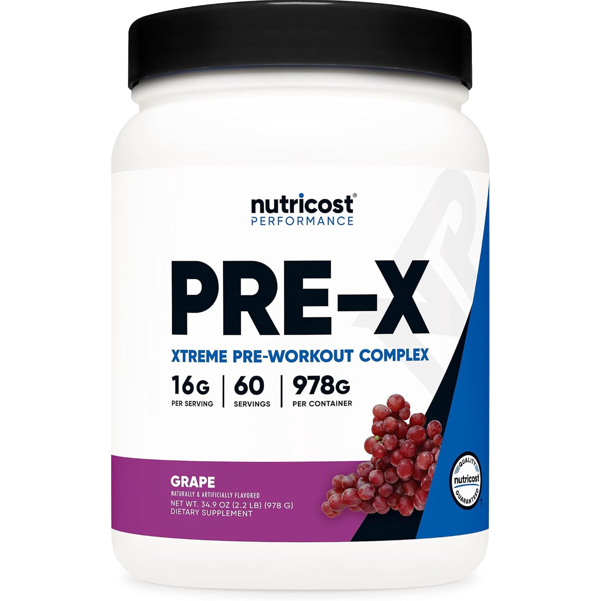 Nutricost Pre-X Xtreme Pre-Workout Complex Powder (Grape) 60 Servings | Gluten-Free, Vegetarian, GMO-Free