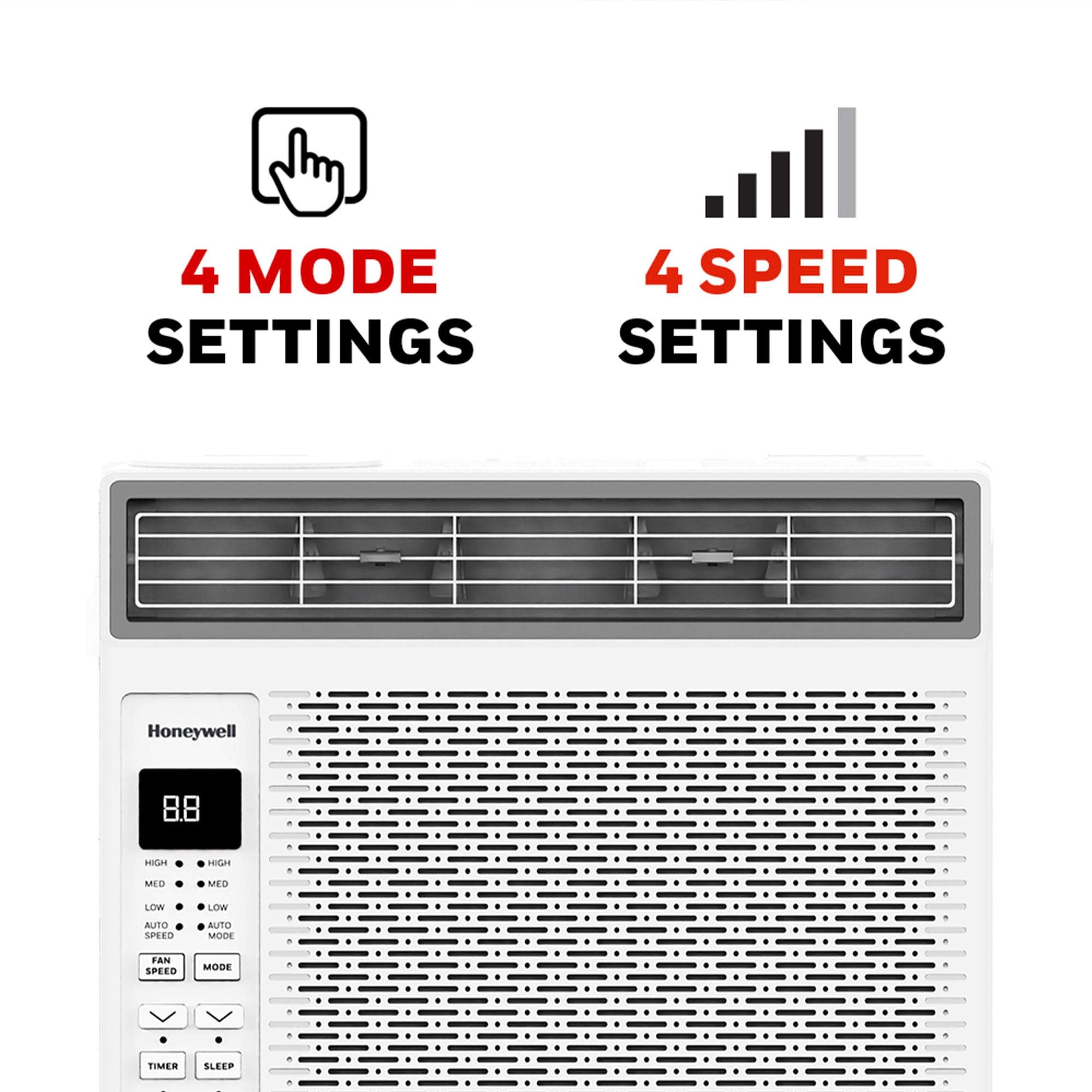 Honeywell 6,000 BTU Digital Window Air Conditioner, Remote, LED Display, 4 Modes, Eco, 250 sq ft Coverage