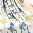 thumbnail image 3 of White Cartoon Dinosaurs Skateboards Pattern Blanket,Comfortable Soft Lamb Wool Throw Blanket,All Season,Warm Lightweight Blankets for Sofa Bed Couch Living Room Chair,40"x50", 3 of 4