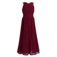 thumbnail image 3 of DPOIS Kids Flower Girl Dress Maxi Sleeveless Rhinestone Wedding Party Chiffon Ball Gown Burgundy 4, 3 of 6