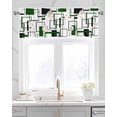 thumbnail image 2 of Green Marble Linen Curtain Valance for Bedroom/Bathroom/Kitchen/Office/Living/Dining Room Windows,Contemporary Abstract Geometric White Rod Pocket Topper Drapes Decorative Cafe Drapery Panel 54x18, 2 of 6