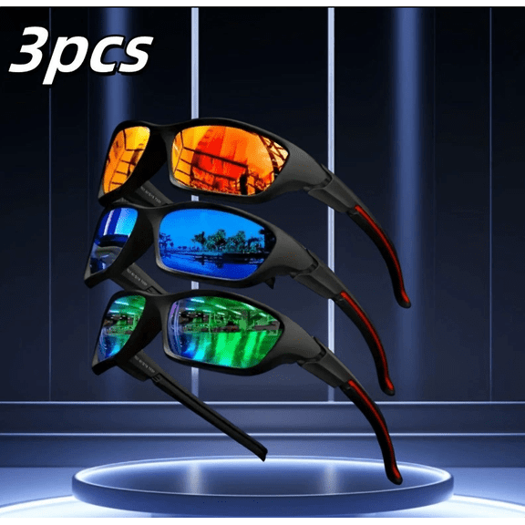 3 Paris Polarizing Outdoor Sunglasses,Women Men Sports Polarized Eyewear,UV Protection Glasses for Mountaineering Fishing Running,Windproof Riding Spectacles