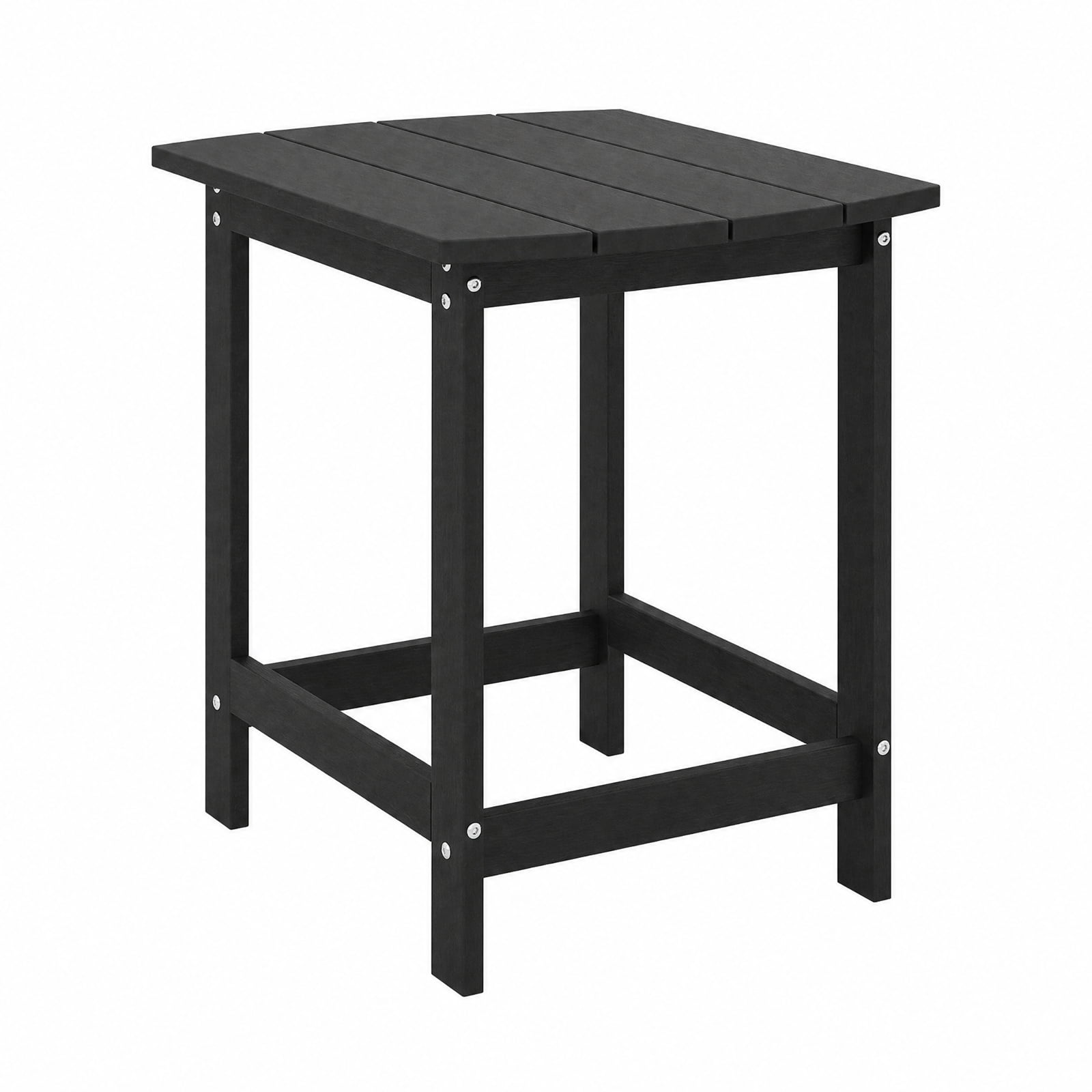 Biotree 18 Inch Weather Resistant Side Table Outdoor, HDPE Patio End Table with Large Top and 200 lbs Capacity for Garden Yard Adirondack Chair, Black