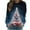 Blue, variant on Levmjia Christmas Sweater for Women Crewneck Sweatshirt Women's Christmas Trendy Printed Round Neck Long Sleeved Top Loose Fitting Sweater