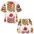 thumbnail image 3 of Cartoon Cake Pajama Set for Women 2 Piece Sleepwear Loungewear Short Sleeve, 3 of 7