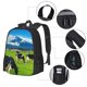 thumbnail image 2 of Balery Grazing Cows Mountain View Mochila para hombre y mujer - Tela Oxford 600D resistente - Gran capacidad, resistente al agua, ideal para la escuela, viajes y senderismo, 2 of 6