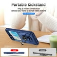 thumbnail image 5 of for Samsung Galaxy Z Flip 6 Armor Case with Camera Lens Slide Protection [Military Grade Drop Tested] for Magnetic Car Mount Ring Holder Kickstand Protective Heavy Duty Phone Case,Blue, 5 of 9