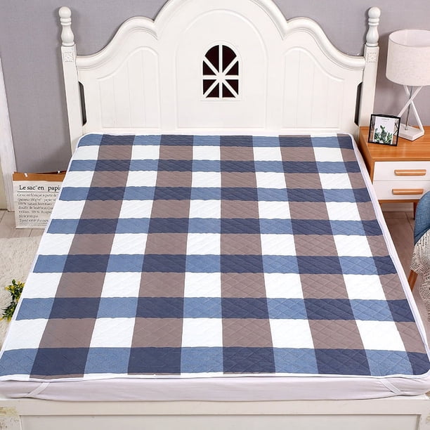 Alfombrilla para pañales para personas mayores, impermeable, lavable, tamaño Queen, para el cuidado de camas, colchón para tías, alfombrilla menstrual, alfombrilla para orina con línea de presión