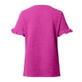 thumbnail image 5 of MuXiKeJi Clothes Womens Dressy Blouses Summer Solid Color Shirt Short-Sleeve T-Shirt Tops Round Neck Loose Blouse Trendy Work Clothes, 5 of 5
