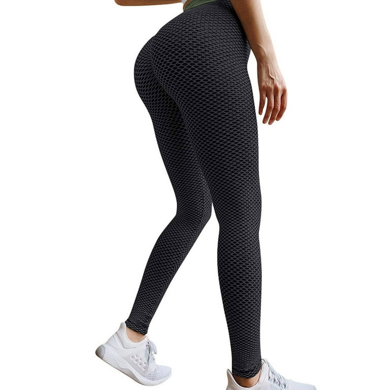 HAPIMO Savings Women's Yoga Pants High Waist Tummy Control Workout Pants  Hip Lift Tights Stretch Athletic Slimming Running Yoga Leggings for Women  Black XL 