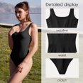 thumbnail image 5 of OQQ Women's one Piece Bodysuits Sexy Ribbed Sleeveless Square Neck Tank Tops Leotard 2025 Trendy Outfits, 5 of 7