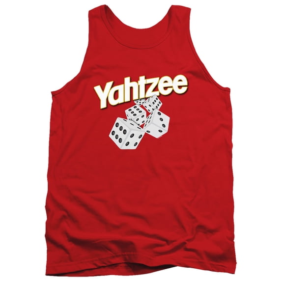 Yahtzee Tumbling Dice Adult Tank Top Red