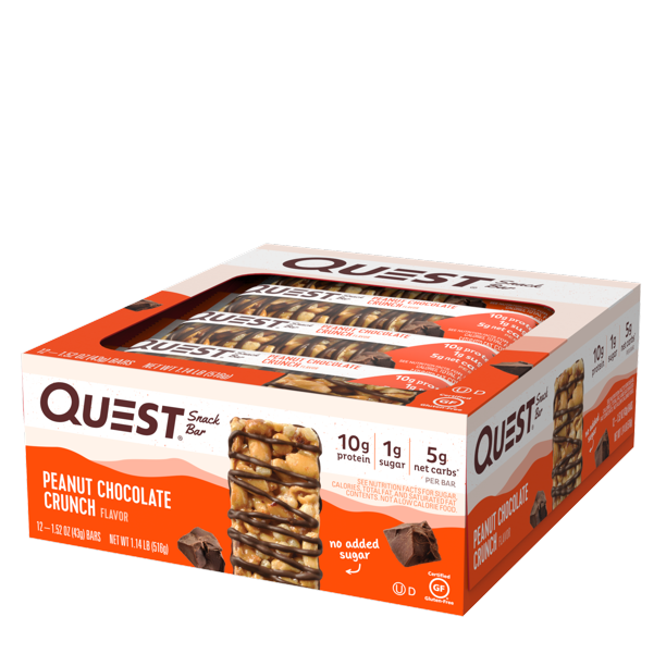 Quest Snack Bar Choc Peanut Crunch 12ct