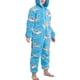 thumbnail image 2 of Pijamas de una pieza con estampado de patrones de animales de dibujos animados de Jammies con capucha para niños para uso doméstico, 2 of 5