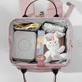 thumbnail image 3 of Sunveno Easy Open Diaper Bag Backpack with Insulated Pockets, Stroller Straps and Changing Pad, Pink, 3 of 9