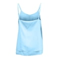 thumbnail image 4 of Miluxas Women's Sleeveless Chiffon Tank Top Double Layers Casual Blouse Adjustable Spaghetti Strap Loose Fit Shirts Light Blue, 4 of 5