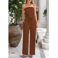thumbnail image 4 of PRETTYGARDEN Womens Summer Outfits 2 Piece Sets Casual Ribbed Knit Crop Tube Top Wide Leg Pants Spring Matching Lounge Set, 4 of 8