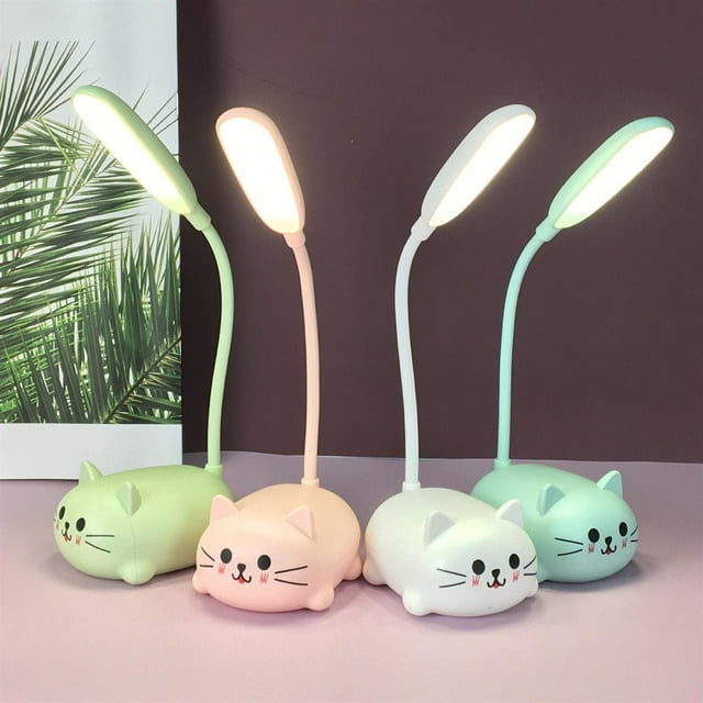 Cagogo under $5 4Pcs LED Desk Lamp, LED Desk Lamp with Wireless Charging,Eye Protection Study Lamp forKids,USB Rechargeable Cartoon Night Light,Adjustable Gooseneck Desk Lamp for Teens
