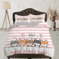 thumbnail image 1 of Ropa de cama de gatos del vecindario, ropa de cama para niños pequeños, juego de funda nórdica para niños, regalo, 1 of 4
