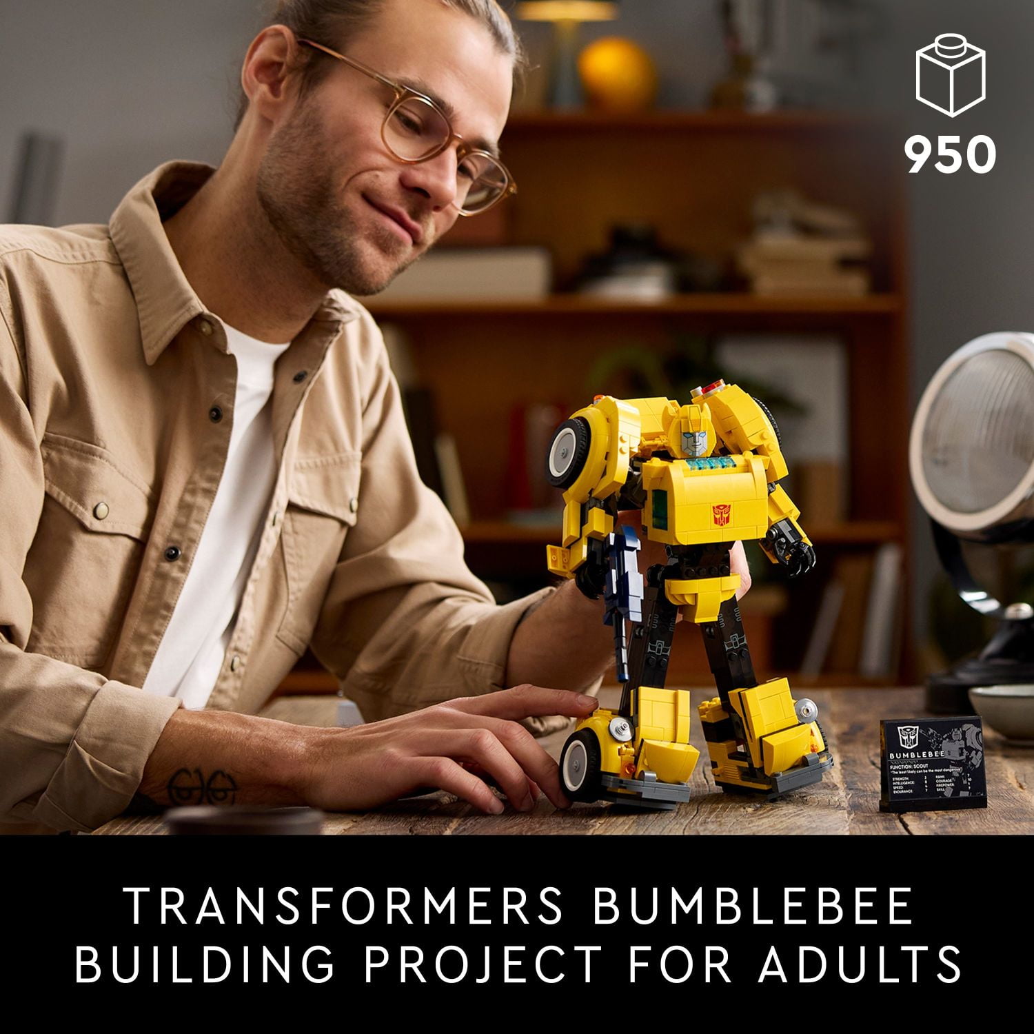LEGO Icons Transformers Bumblebee Action Figure, Collectible Building Set for Adults,10338