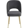 thumbnail image 4 of Home Square Swell 19.3" Velvet Dining Chair in Dark Gray & Gold - Set of 2, 4 of 7