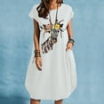 thumbnail image 2 of OAVQHLG3B Pocket Crewneck Giraffe Dress for Women Straight Short Sleeve Midi Dresses Beach Dress Summer Women Vestidos Vestir, 2 of 4