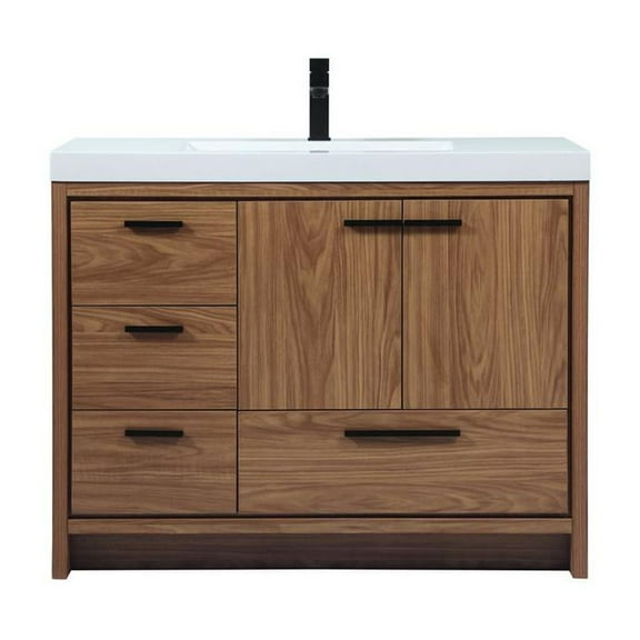 Elegant Kitchen and Bath 42 inch Single bathroom vanity in walnut brown