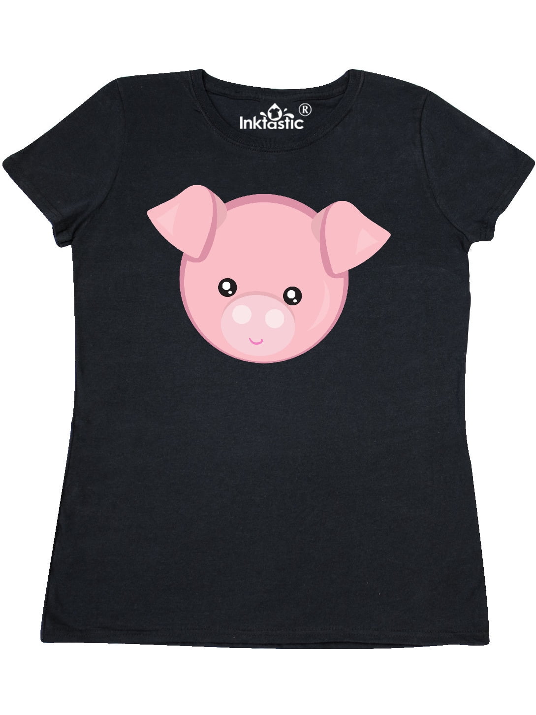 INKtastic Cute Pig, Little Pig, Pig Head, Pink Pig Women's TShirt