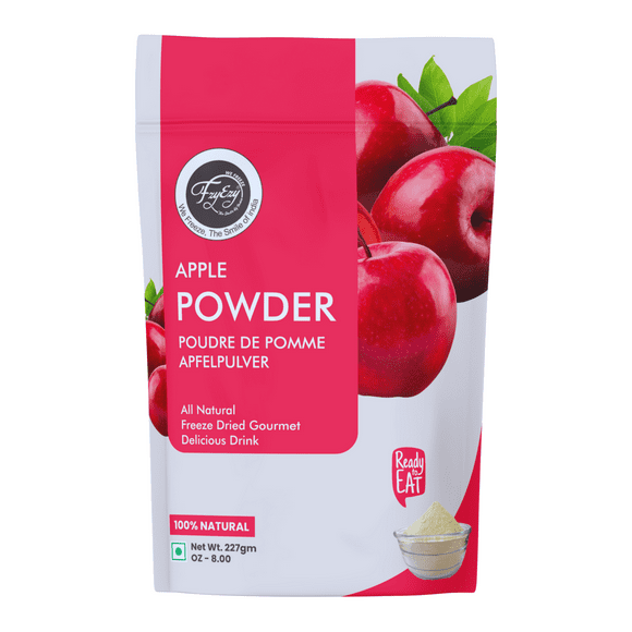 FzyEzy Freeze-Dried Apple Powder - 227gms - Ready to Mix Fruit Powder