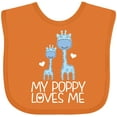 thumbnail image 3 of Inktastic My Poppy Loves Me Boys Giraffe Grandson Boys Baby Bib, 3 of 4