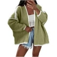thumbnail image 3 of YOTAMI Knitted Cardigan Sweaters for Women Fall Lightweight Cardigan Tops Long Sleeve Solid Color Open Front Casual Cardigan Coat Green L, 3 of 5