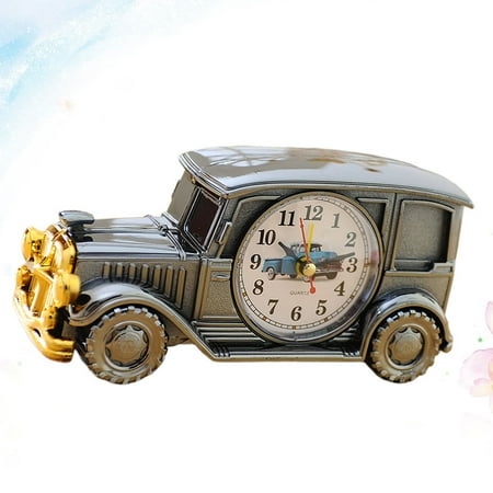 WEUVEB 1Pc Vintage Classic Car Shape Alarm Clock Multi Color Desktop Bedside Clock with Silent Movement
