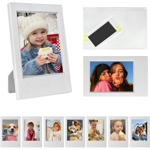 czcpp-Mini Photo Frame for Instax Mini 12/11/SE/EVO/99/40 3-Inch Instant Mini Film for Classic Polaroid 2.15x3.4-Inch Frame with DIY Magnetic Stickers - White (10 Pack)