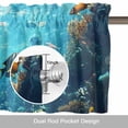 thumbnail image 6 of Ocean Shark Valance Curtain Underwater World Coral Fish Window Valances Rod Pocket Short Curtains Window Treatments for Kitchen Bedroom Bathroom Laundry 60" x 14", 6 of 9