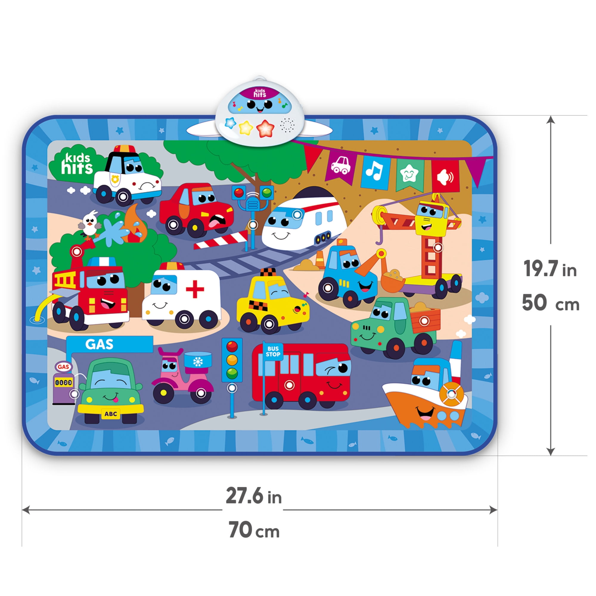 Kids Hits: Light & Sound Mat - Big City Rush - Music Activity Floor Pad, Sensory Toy, City Sounds-Piano Notes, Touch-Listen-Learn, Baby-Toddlers 8Mo+