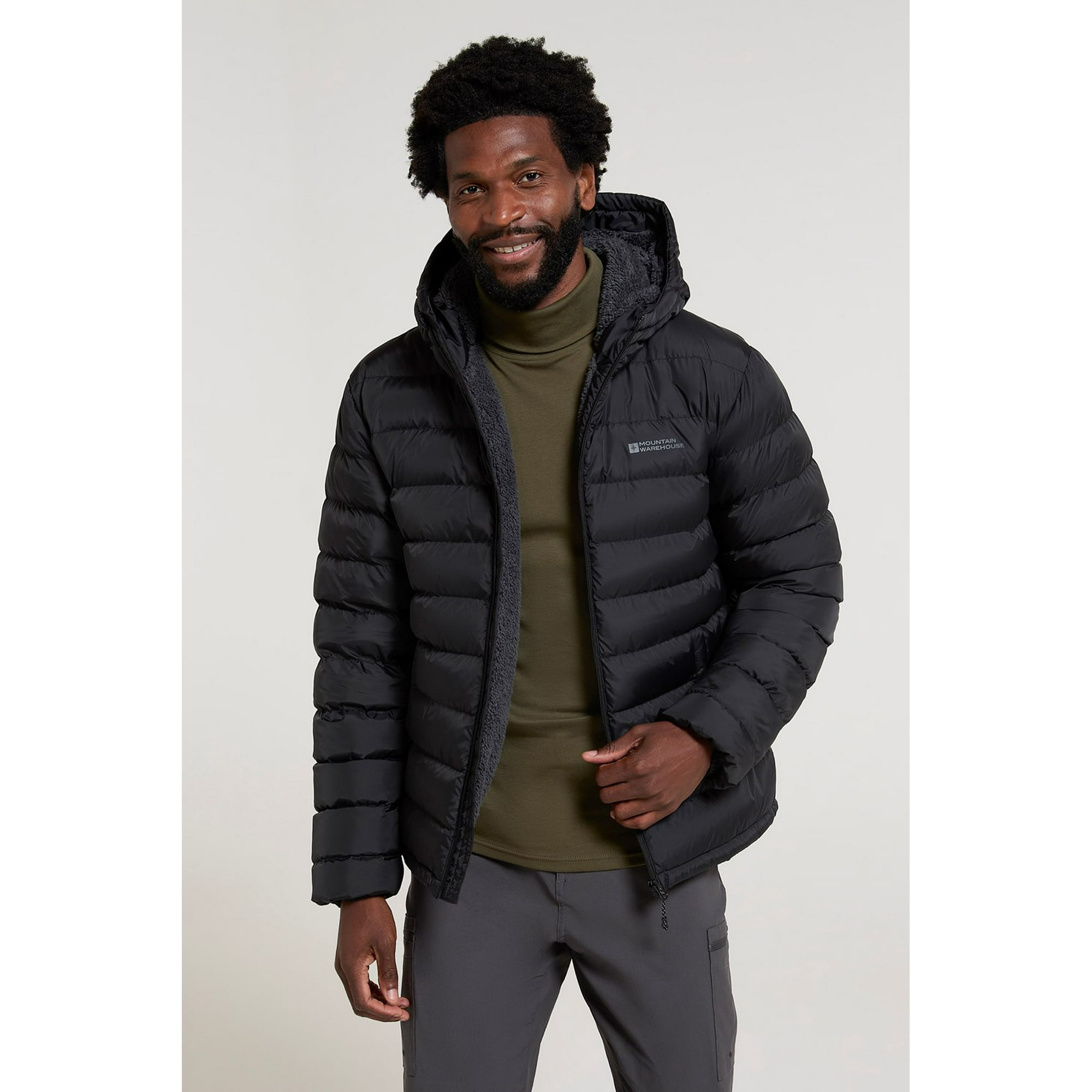 Mountain Warehouse Seasons Men s Fur Lined Padded Jacket Microfibre Insulation Walmart